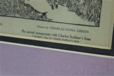 1906 Art Supplement The Seven Ages Of Women #2 School Days Drawn by Charles Gibson - Framed