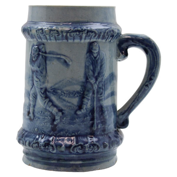 Vintage Golf Theme Blue Ceramic Mug/Stein