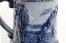 Vintage Golf Theme Blue Ceramic Mug/Stein
