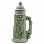 Vintage Ceramic 19th Hole Post-Swing Golfer/Putting Golfer Stein with Dimple Golf Ball Lid