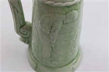 Vintage Ceramic 19th Hole Post-Swing Golfer/Putting Golfer Stein with Dimple Golf Ball Lid
