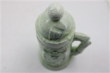 Vintage Ceramic 19th Hole Post-Swing Golfer/Putting Golfer Stein with Dimple Golf Ball Lid