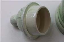 Vintage Ceramic 19th Hole Post-Swing Golfer/Putting Golfer Stein with Dimple Golf Ball Lid