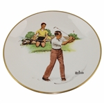 1982 Ltd Ed Norman Rockwell Ceramic Summer - Blasting Out Golf Plate Made by Gorham
