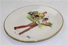 1982 Ltd Ed Norman Rockwell Ceramic 'Summer - Blasting Out' Golf Plate Made by Gorham