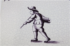 Two (2) Golf Themed Delft Tiles - Holland & other