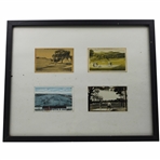 Roanoke, Lake Lure, Edgewater & Birds Eye View Vintage Golf Course Postcards - Framed