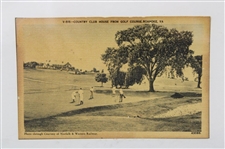 Roanoke, Lake Lure, Edgewater & Bird's Eye View Vintage Golf Course Postcards - Framed