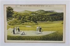 Roanoke, Lake Lure, Edgewater & Bird's Eye View Vintage Golf Course Postcards - Framed
