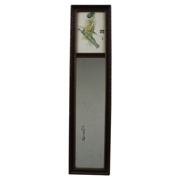 Lackawanna Railroad Lady Golfer with Mirror - Framed