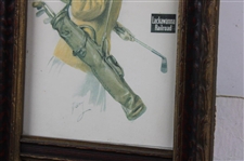 Lackawanna Railroad Lady Golfer with Mirror - Framed