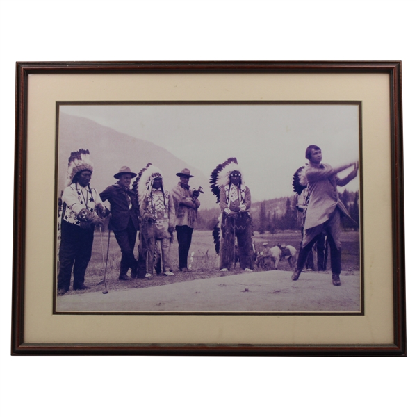 Cowboys & Native Americans Golfing - Framed