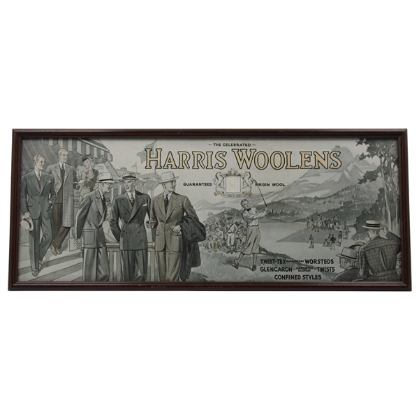 The Celebrated Harris Woolens Advertising Piece - Framed