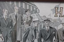 The Celebrated Harris Woolens Advertising Piece - Framed