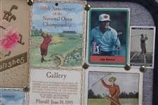 Collage Of U. S. Open Tickets , Post Cards & Other Golf Related Items - Framed