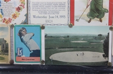 Collage Of U. S. Open Tickets , Post Cards & Other Golf Related Items - Framed