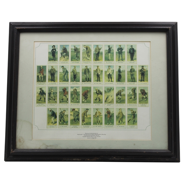 Thirty Six (36) Reprinted Vintage Golfer Cards - Framed