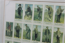 Thirty Six (36) Reprinted Vintage Golfer Cards - Framed