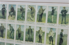 Thirty Six (36) Reprinted Vintage Golfer Cards - Framed