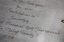 Chi Chi Rodriguez's Personal 1990 George Maloof Memorial Golf Tournament Nambe Tray