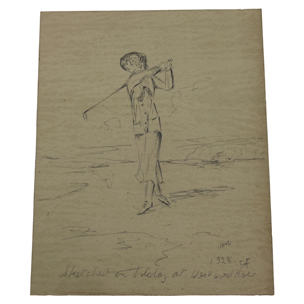 1928 Pencil Drawing Sketched at Westward Ho