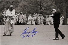 Gary Player Signed Back & White Post Swing 16x20 Photo w/'61 74 78' JSA ALOA