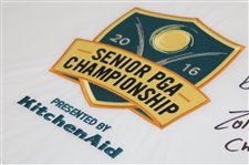 Rocco Mediate Signed 2016 Senior PGA Championship Embroidered Flag w/'2016 Champion' JSA ALOA