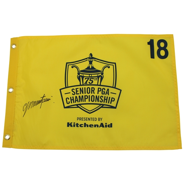 Colin Montgomerie Signed 2014 Senior PGA Championship Screen Flag JSA ALOA
