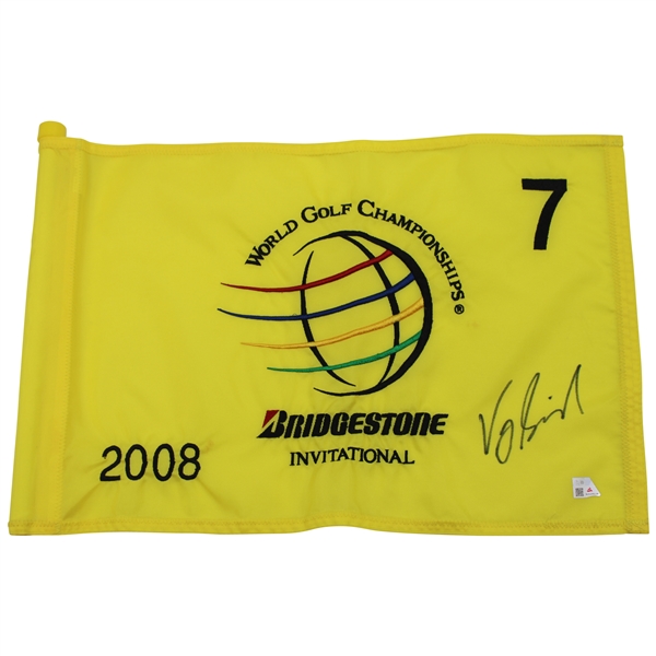 Vijay Singh Signed 2008 WGC Bridgestone Championship Used Hole #7 Flag w/COA & JSA ALOA