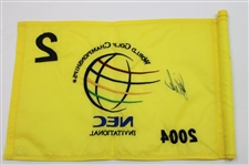 Stewart Cink Signed 2004 NEC WGC Championship Used Hole #2 Flag w/COA & JSA ALOA