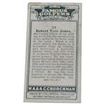 1927 Bobby Jones W.A. & A.C. Churchman Imperial Tobacco Famous Golfers Card #28 - Small