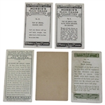 Two (2) Morriss High Grade Cigarettes Golf Stroke Series Cards, (1) Imperial Tobacco How To Play Golf Card, (1) W. D. & H. O. Wills Our King And Queen Card & (1) Ogdens Cigarettes Card