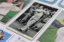  W.A.& A.C. Churchman Imperial Frisky Card, Park Drive Cigarette Card, W. D. & H. O. Wills British Sporting Personality Card, (2) Carreras Nose Game Cars, & (2) Mecca Series Of Champion Golfers Cards