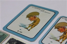  W.A.& A.C. Churchman Imperial Frisky Card, Park Drive Cigarette Card, W. D. & H. O. Wills British Sporting Personality Card, (2) Carreras Nose Game Cars, & (2) Mecca Series Of Champion Golfers Cards