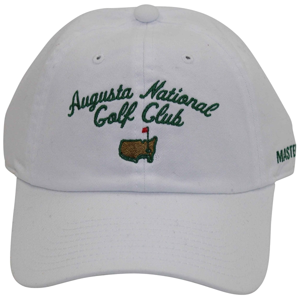 Augusta National GC Masters Tournament White w/Green Script Embroidered Logo Hat - New w/Tag