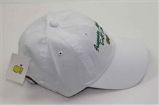 Augusta National GC Masters Tournament White w/Green Script Embroidered Logo Hat - New w/Tag