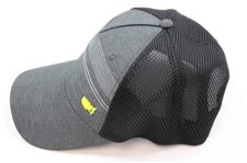 Augusta National GC Masters Tournament Grey w/White Lines & Black Mesh Yellow Logo Hat - New w/Tag