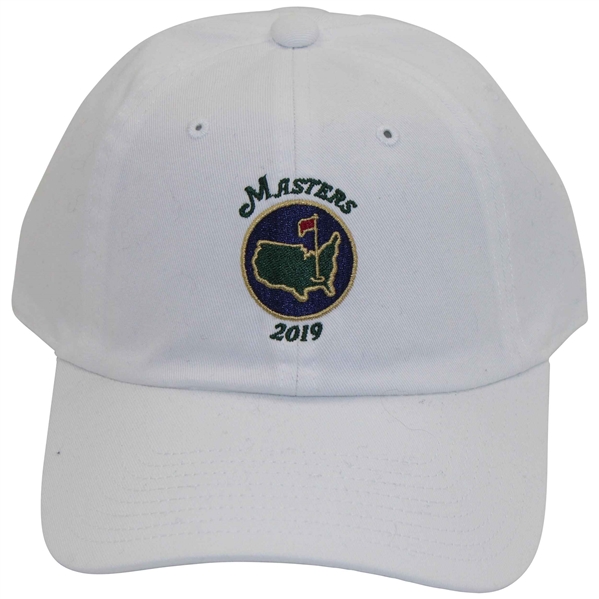 2019 Masters Tournament Embroidered Navy Circle Logo White Hat - New w/Tag