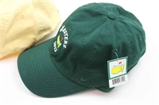 2012 Masters Tournament Green & Lt Yellow Dated Caddy Hats w/2014 Green Dated Hat