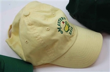 2012 Masters Tournament Green & Lt Yellow Dated Caddy Hats w/2014 Green Dated Hat
