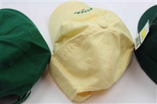 2012 Masters Tournament Green & Lt Yellow Dated Caddy Hats w/2014 Green Dated Hat