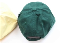 2012 Masters Tournament Green & Lt Yellow Dated Caddy Hats w/2014 Green Dated Hat