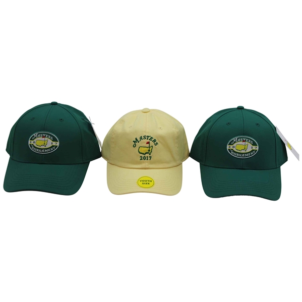 2017 Masters Green Circle Logo Performance Structure Hats w/Lt Yellow Dated Youth Size Caddy Hat