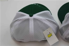 Two (2) 2022 Masters Tournament Augusta National GC Green w/White Mesh Trucker Hats - New w/Tags