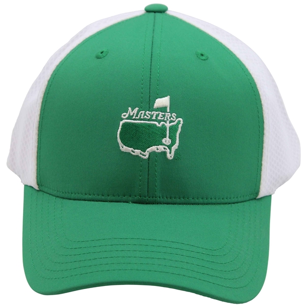 Masters Tournament Embroidered Logo Green w/White Mesh Performance Hat - New w/Tags