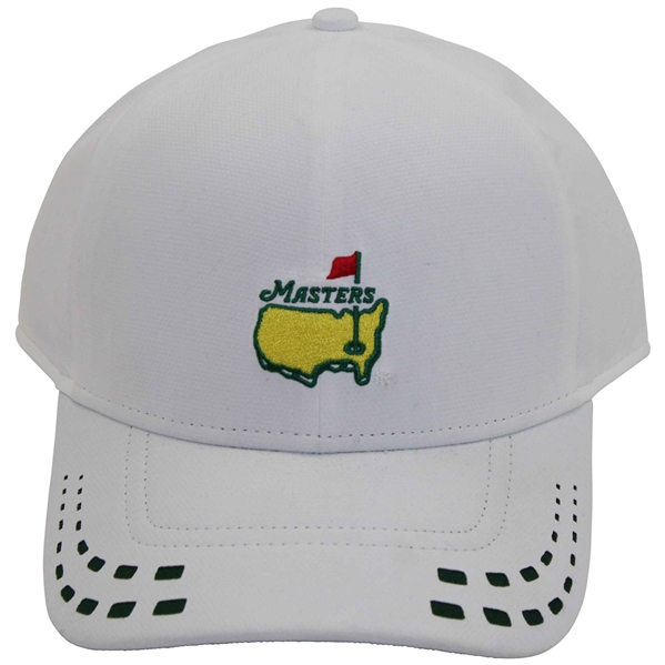 Masters Tournament Embroidered Yellow Logo White w/Green Dot Bill Mesh Performance Hat - New w/Tags