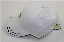 Masters Tournament Embroidered Yellow Logo White w/Green Dot Bill Mesh Performance Hat - New w/Tags