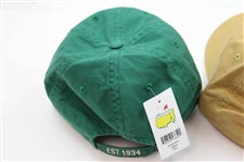 Masters Tournament Augusta National GC Green & Yellow 'Est. 1934' Caddy Hats - New w/Tags