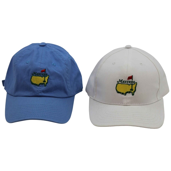Masters Tournament Embroidered Yellow Logo Blue & White Caddy & Structure Hats