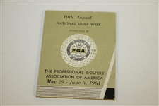 Arnold Palmer Playing Card, Vintage Augusta Postcard, & 1961 Golf Day Coin Holder